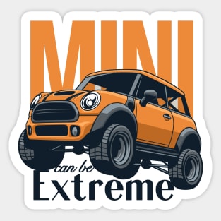 Car mini retro offroad extreme orange Sticker